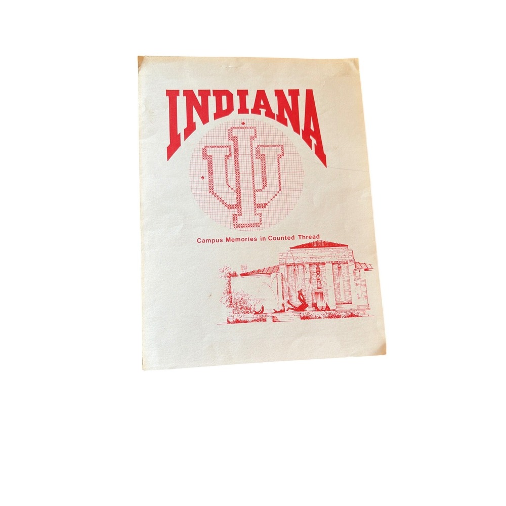 Puckerbrush Cross Stitch Pattern Red Indiana University Campus Memories 1982 IU